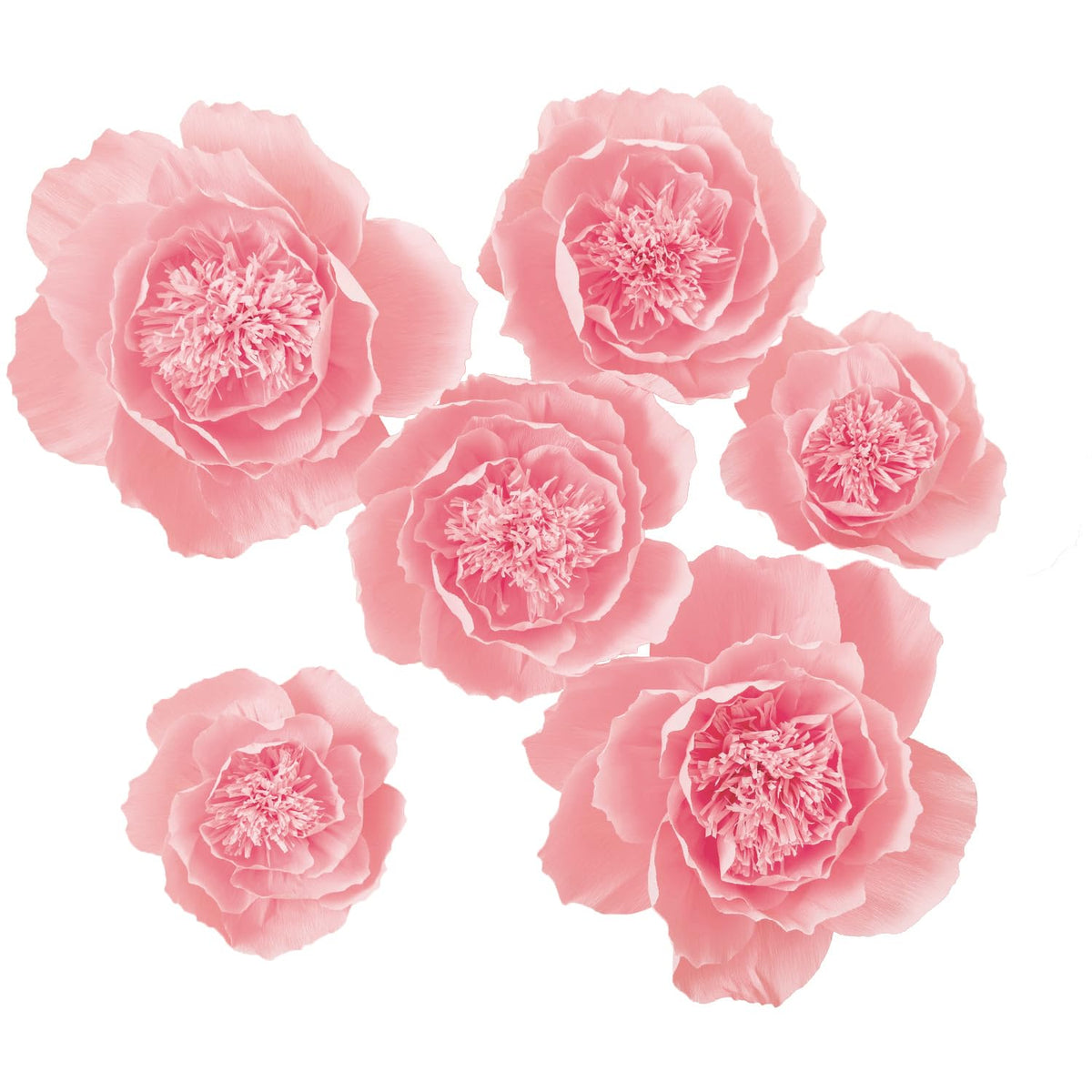 Crepe Paper Flowers Decoration For Wall, Artificial Flowers For Wedding Decor,Flower Backdrop Decor,Baby Shower,Birthday Party, Photo Backdrop, Nursery Wall Decor (Pink;Set/6)