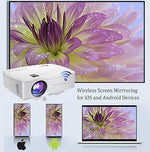 1080P Portable Projector, 7500L, WiFi, HDMI, 120", Keystone, iOS/Android