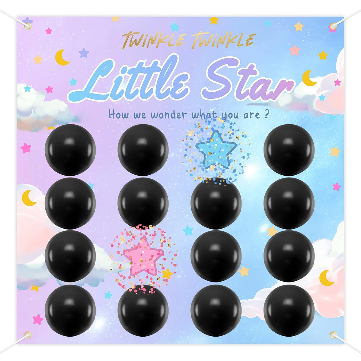 Gender Reveal Dart Board Game - Twinkle Twinkle Little Star Gender Reveal Ideas Baby Gender Reveal Balloon Dart Game Baby Shower Guessing Game, Pink And Blue