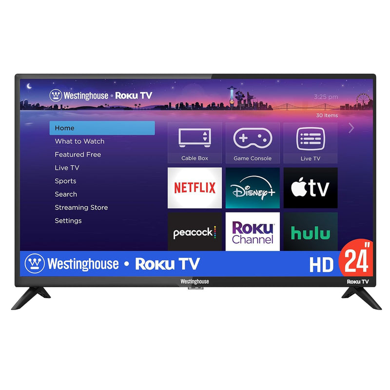 Westinghouse 24" Roku Smart TV, 720p LED, Wi-Fi, Alexa, Google, HomeKit