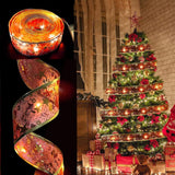 Ribbon Lights For Christmas Tree Decorations,32Ft 100 Led Lights Red Edge Wired Ribbon Fairy Lights For Xmas Tree Weddin