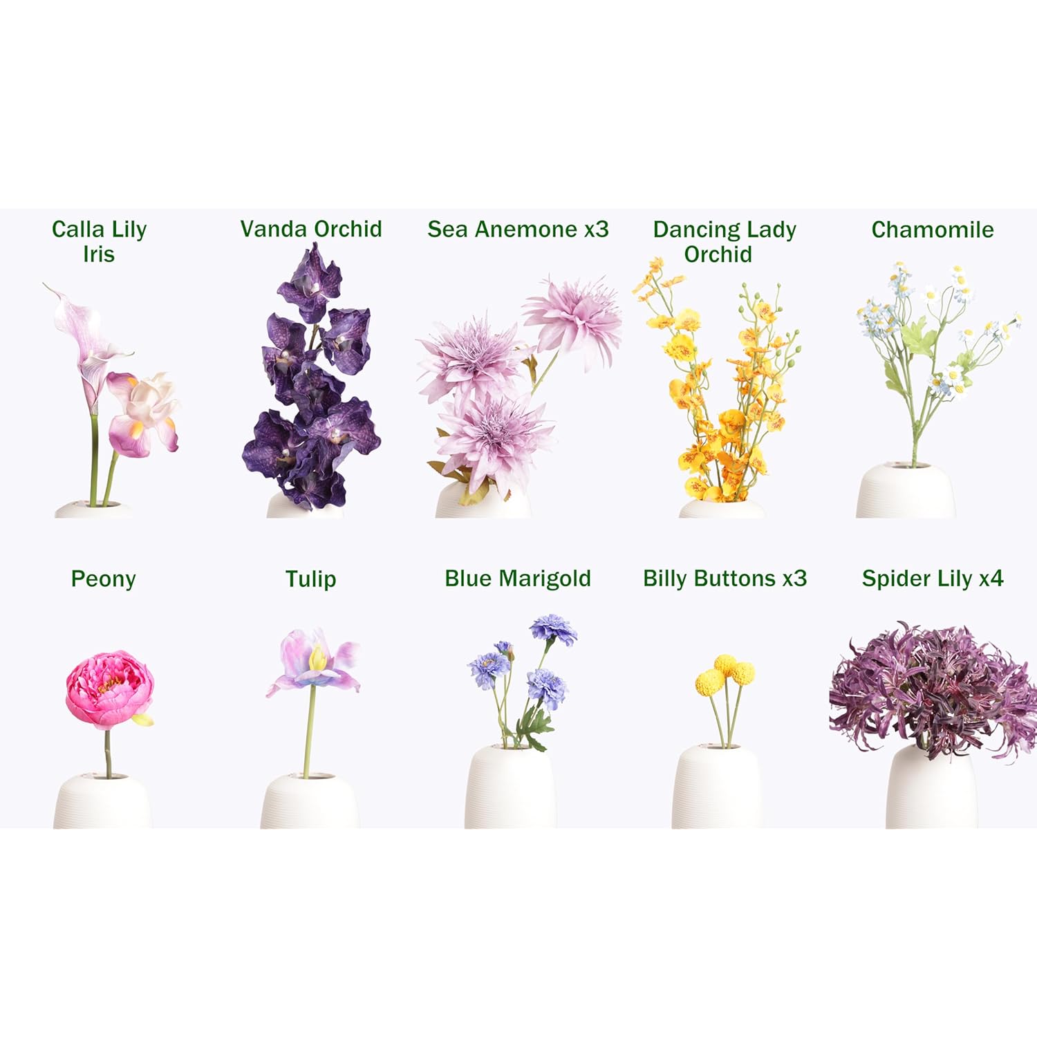 Artificial Flower Arrangement, Jewel Tone Lush Faux Floral Combo Set For Home Decor Centerpiece, Office Reception & Wedding Bouquets
