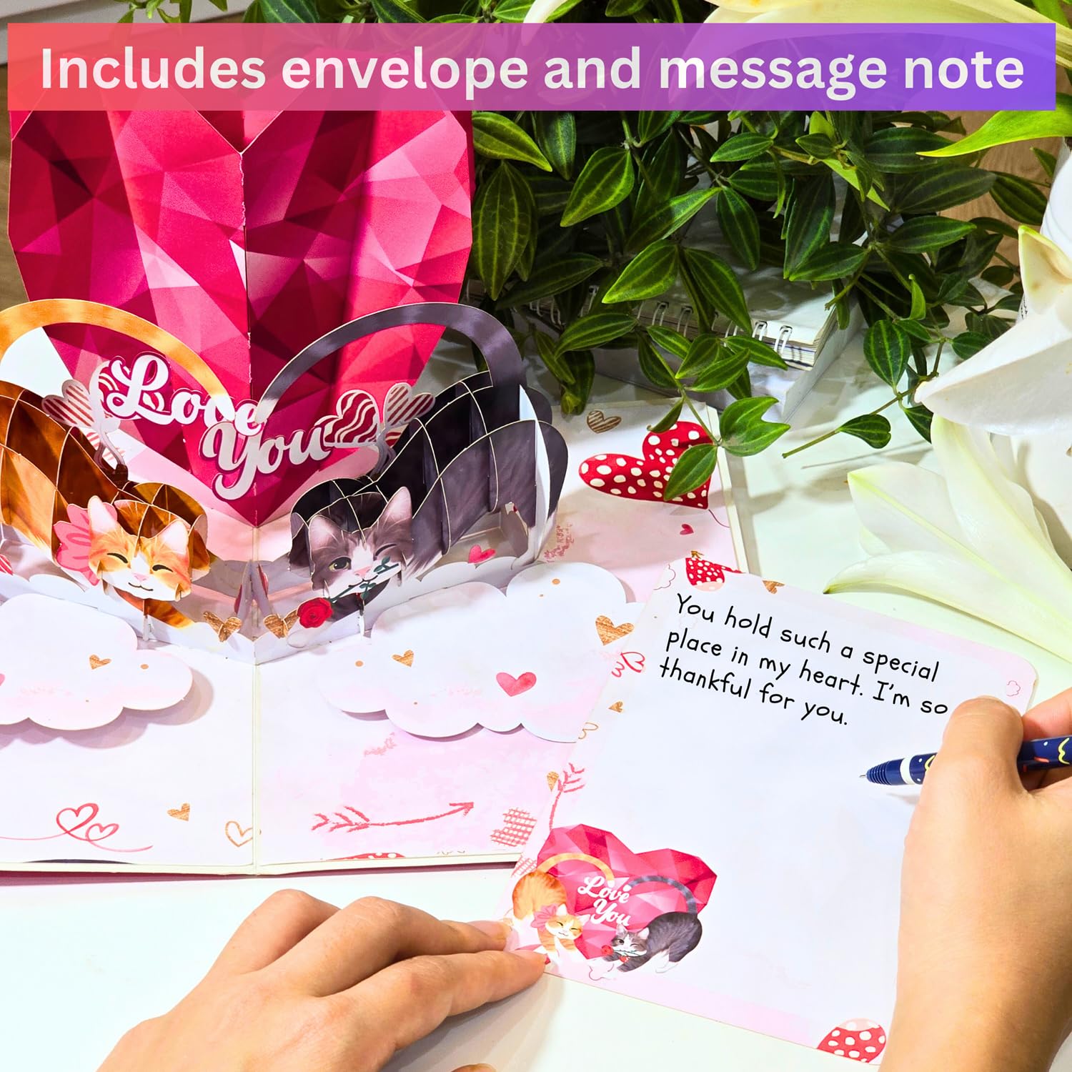 - Romantic Cat Valentines Card, 3D Couple Cat Pop Up Valentines Day Card For Wife, Husband, Him, Her, Girlfriend, Boyfriend, Adults | 6X8 In Valentine Pop Up Cards With Envelope Valentine'S