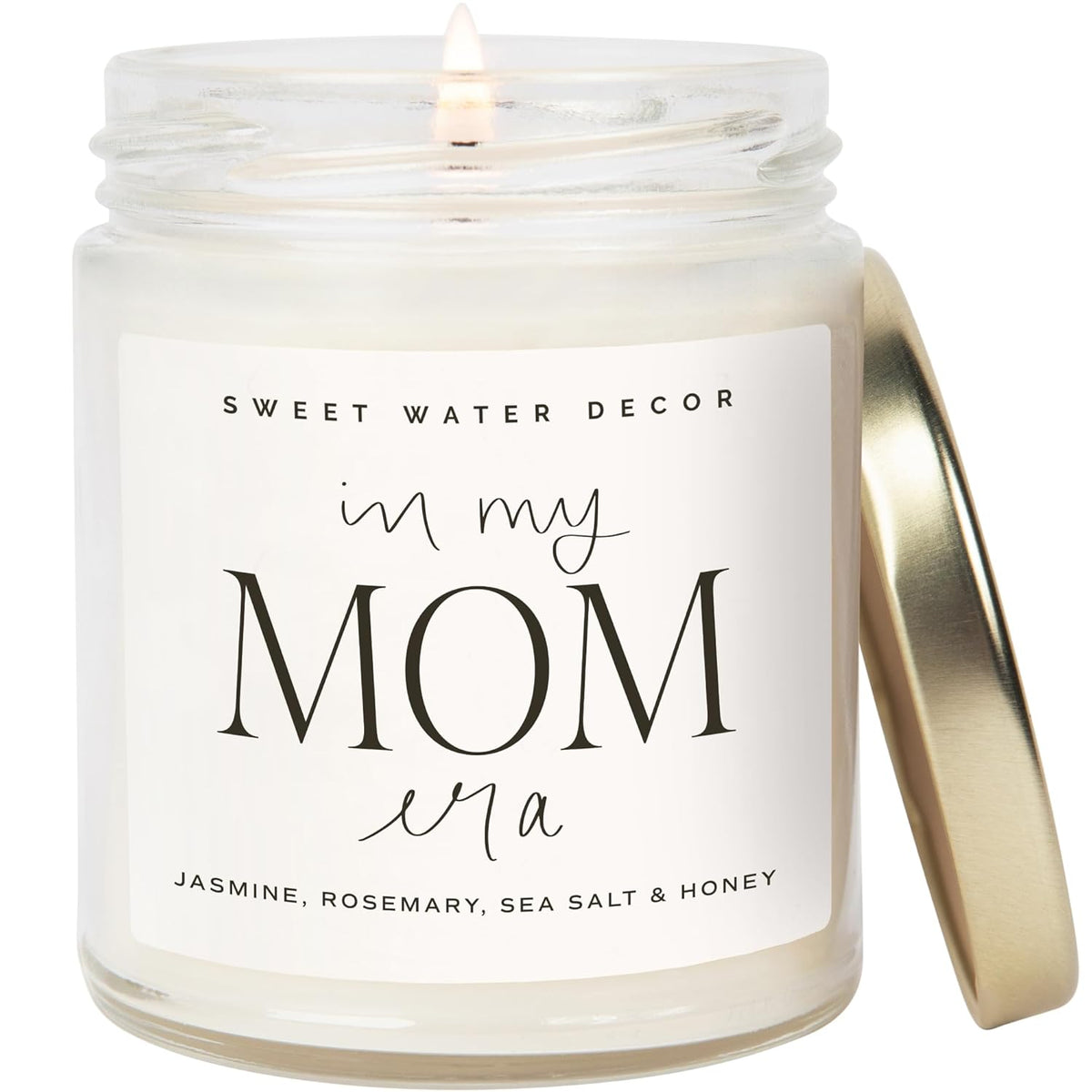 In My Mom Era Candle - Jasmine, Rosemary, Sea Salt, And Honey Scented Candle - 9 Oz Soy Candle In Clear Jar With 40+ Hours Burn Time - Mother'S Day Gifts For Mom