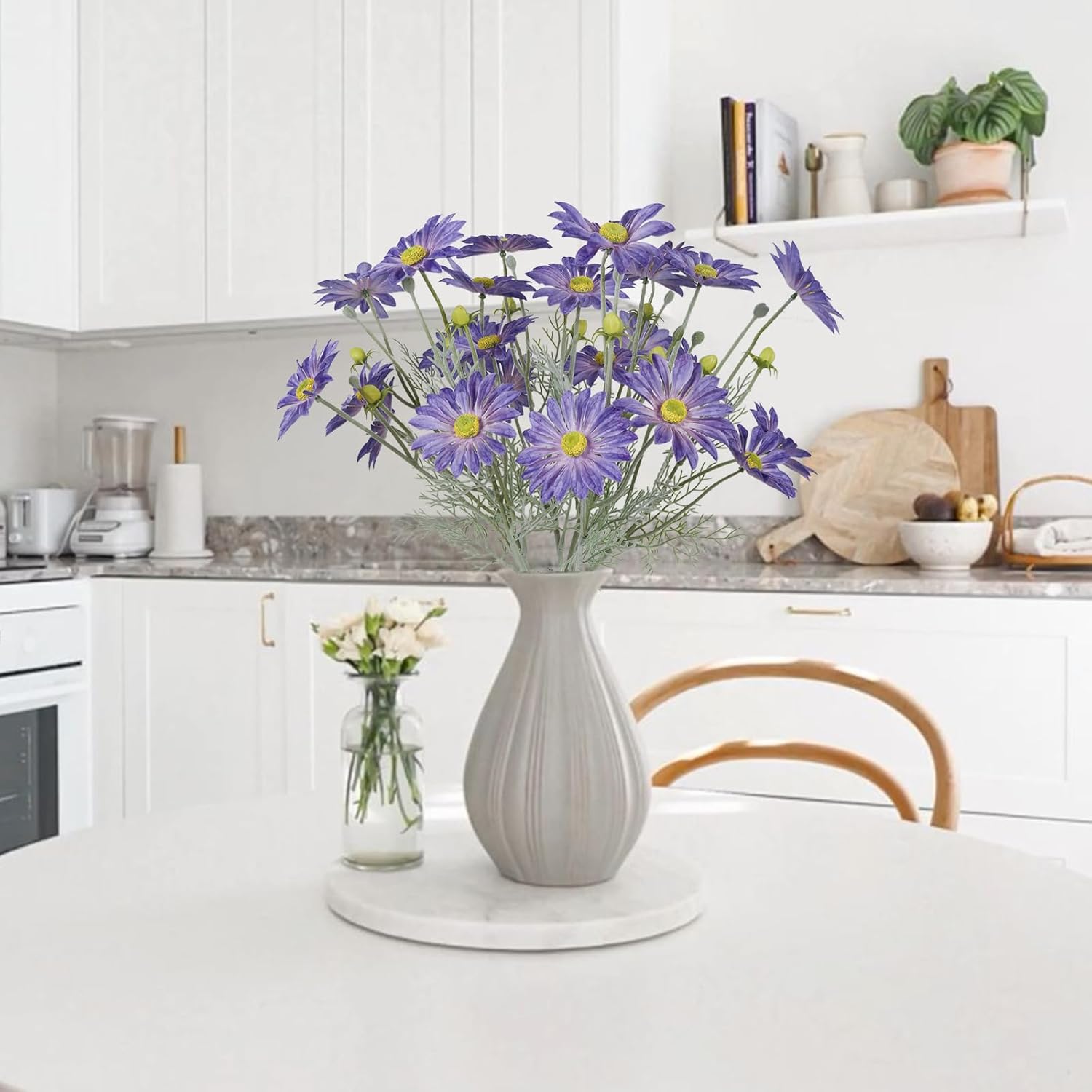 6Pcs Daisy Flowers Artificial 23.62'' Purple Silk Cosmos Flowers Faux Wildflowers Realistic For Wedding Party Home Office Garden Decoration(Purple)