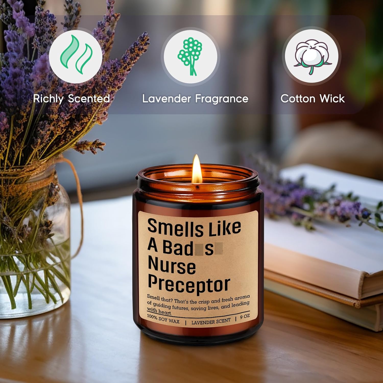 Candle, Nurse Preceptor Gifts, Preceptor Gifts Nursing - Clinical Instructor Appreciation Ideas For Women - Funny Birthday, Graduation, Thank You Presents For Nursing Instructor, Teacher, Mentor