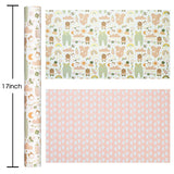 Reversible Baby Shower Wrapping Paper Roll, Gender Neutral Baby Wrapping Paper, Metallic Foil Newborn Clothes, Bottle And Rainbow Gift Wrap For Boys Or Girls, 1St Birthday(17 In X 33 Ft)