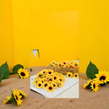 100 Pcs Artificial Sunflower Heads, Yellow Artificial Flower Heads Mini Fake Sunflower Decorative Fabric Flowers Craft Floral Embellishments For Wreaths Wedding Artificial Flowers Home Décor Products