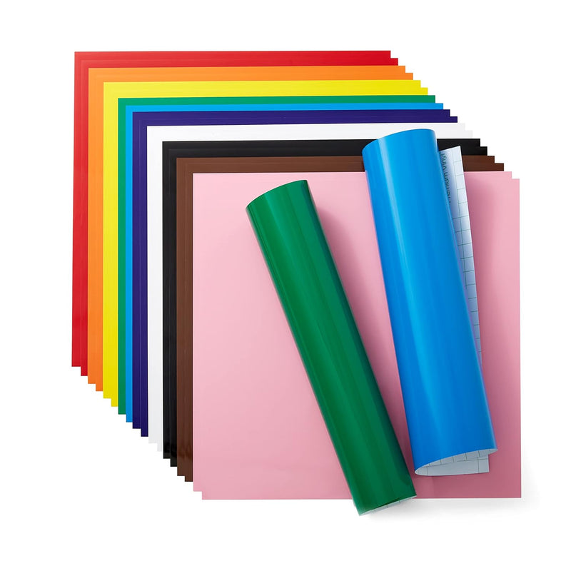 Vinyl Permanent - Rainbow Sampler, 12X12 Vinyl Sheets, Create Long-Las