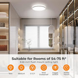 9 Inch LED Flush Mount Ceiling Light 18W 3CCT Ultra Thin White Fixture