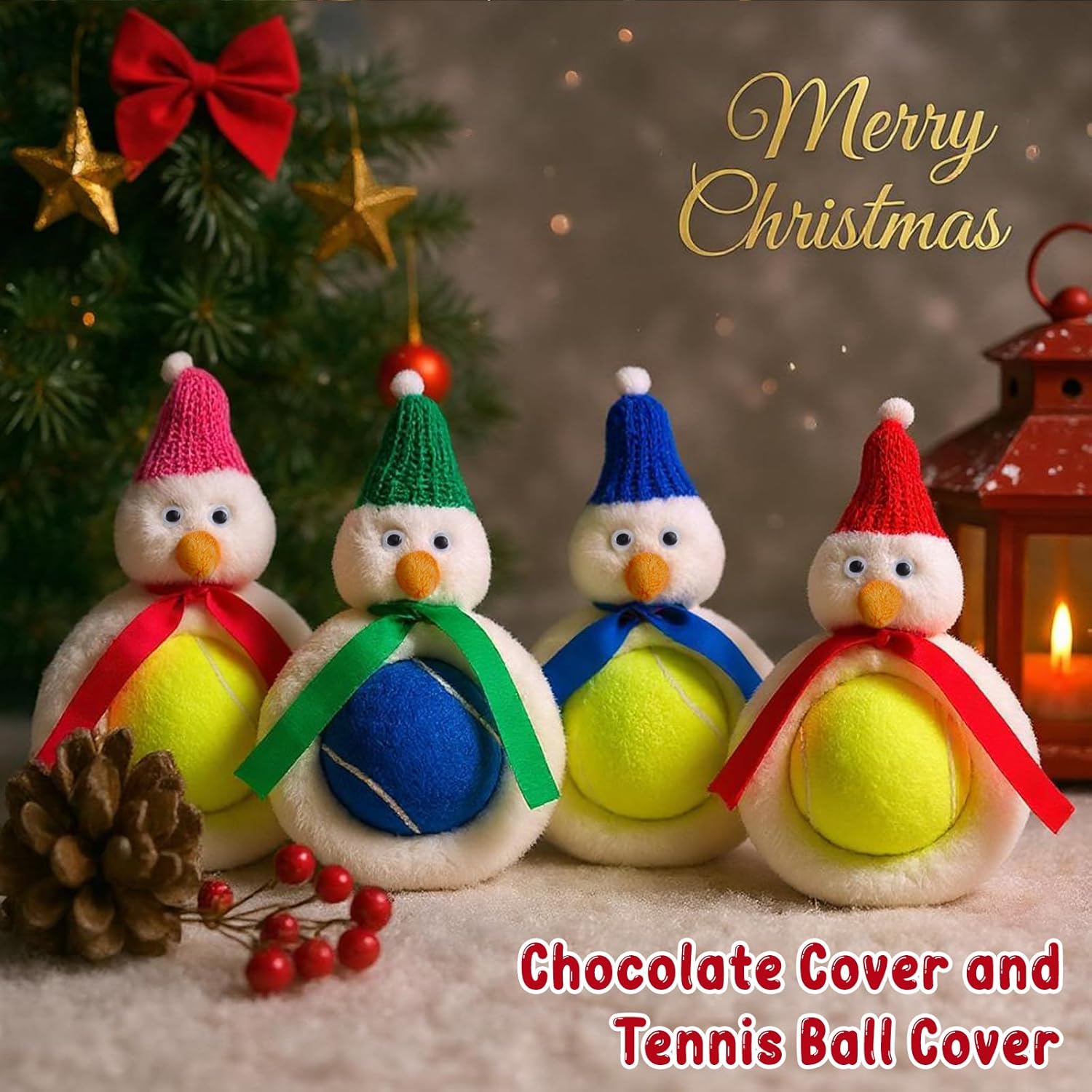 4 Pcs Snowman Plush Gift Decor For Christmas Stocking Stuffer Chocolate Cover And Candies Cover For Christmas Box Fillers