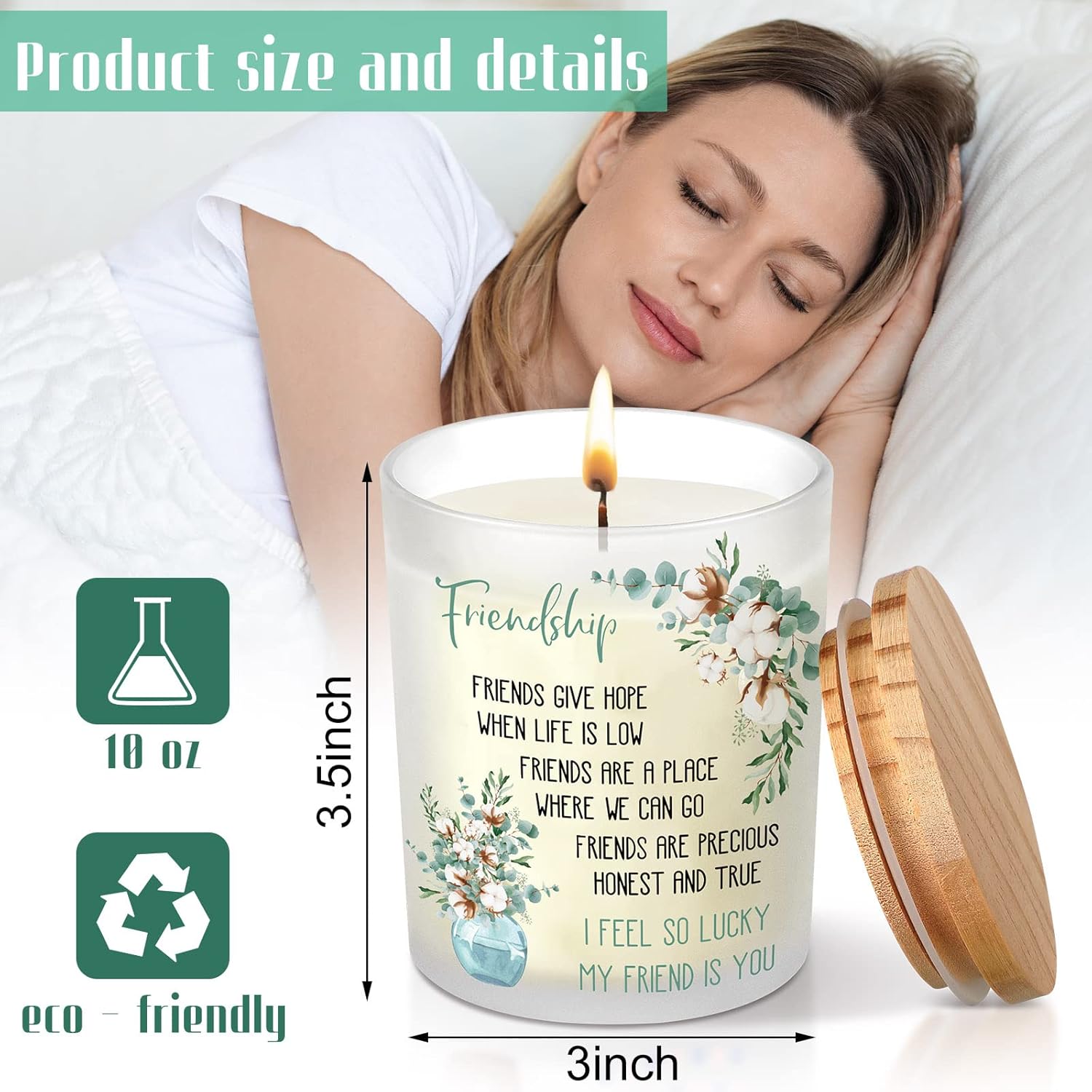 Friendship Candle Gift Birthday Gifts For Women Friendship For Women Friend Candle Happy Birthday Candles For Friends Girlfriends Boyfriends Couples(Fresh Style)