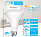 BR30 LED Bulbs 24 Pack 65W Equivalent Dimmable 5000K Daylight White Recessed Flood Lights