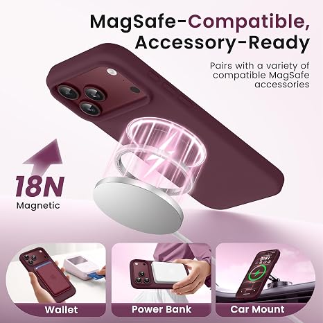 Burgundy Phone Case For Apple iPhone 18 Pro and iPhone 17 Pro Slim Protective Cover