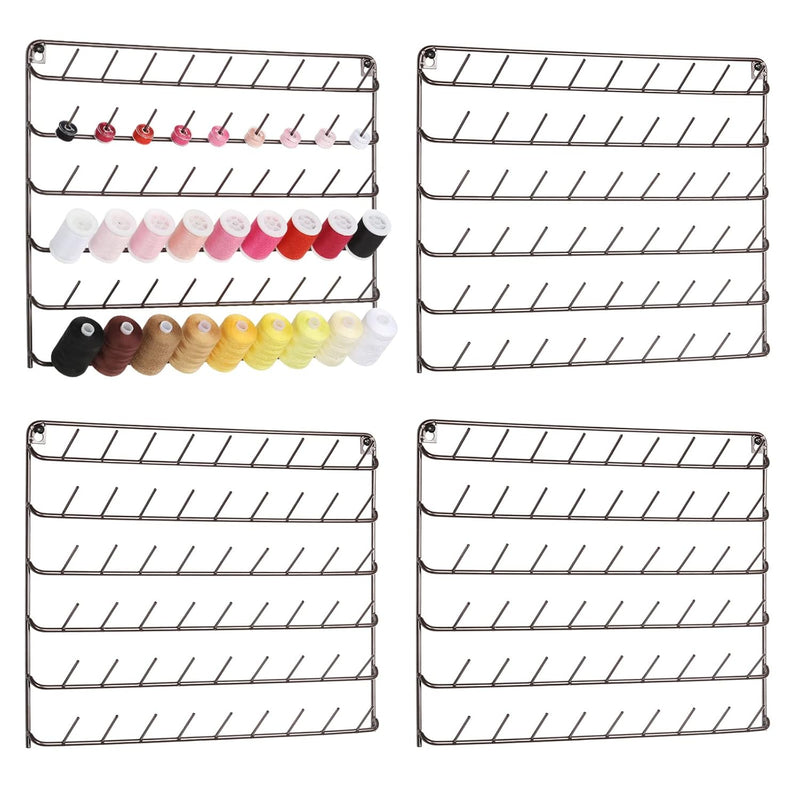 Thread Holder Organizer 4 Pack Sewing Thread Rack Wall Mounted 54-Spool Embroi