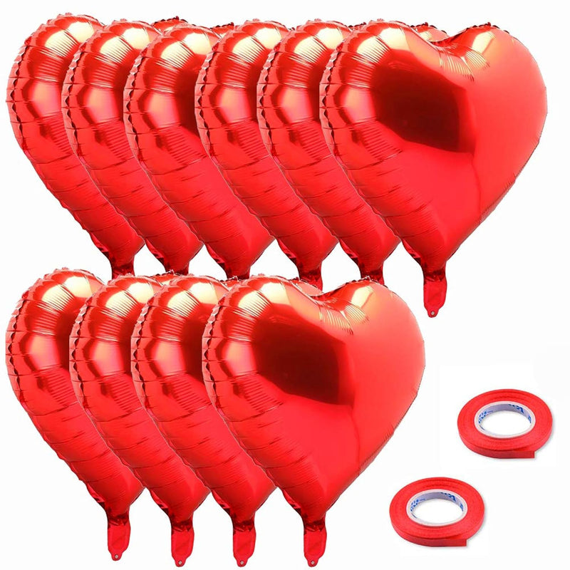 18 Inch Red Mylar Heart Balloons Foil Balloons For Valentines Day Wedd