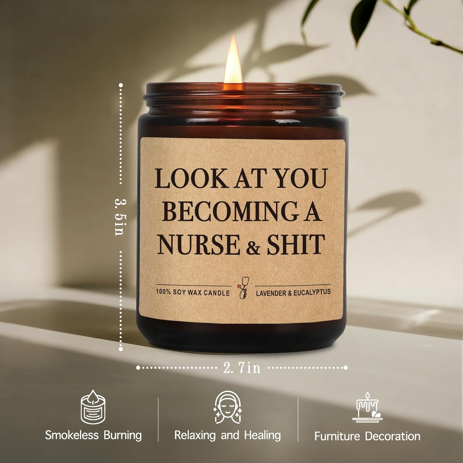 Look At You Becoming A Nurse And Sh T Candles Gift For Women Men, Funny Nursing School, Nurse Thanksgiving Christmas Graduation Birthday Gifts, Cool Lpn Rn Candle For Nurses, Future/New Grad-68