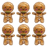 Jumbo Gingerbread Man Xmas Foil Party Balloons, 6 Pack Merry Christmas Mylar Helium Large Gingerbread Man Kids Balloon For New Year Eve Holiday Festival Birthday Party Decorations Supplies