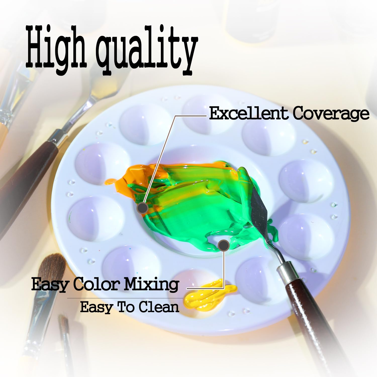 Acrylic Paint Set, 16 Colors 2 Oz/59 Ml Acrylic Paint Kit For Professional Artists & Beginners – Summer Bold Art & Craft Supplies For Canvas, Wood, Fabric, Rock, Leather, Ceramic, Glass