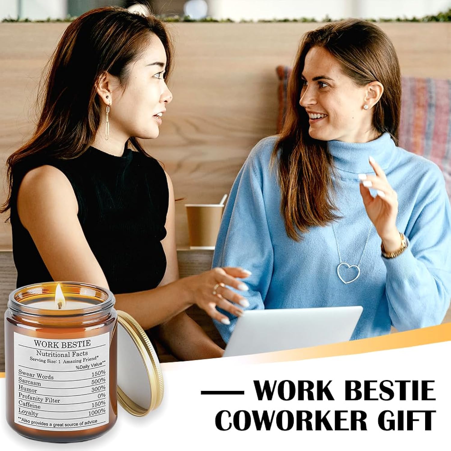 Candle Gift For Coworker, Aromatherapy Candle For Women, Novelty For Coworker Work Bestie, Natural Soy Wax Jar Candle, Unique Thank You Present With Saying, Vanilla Scent