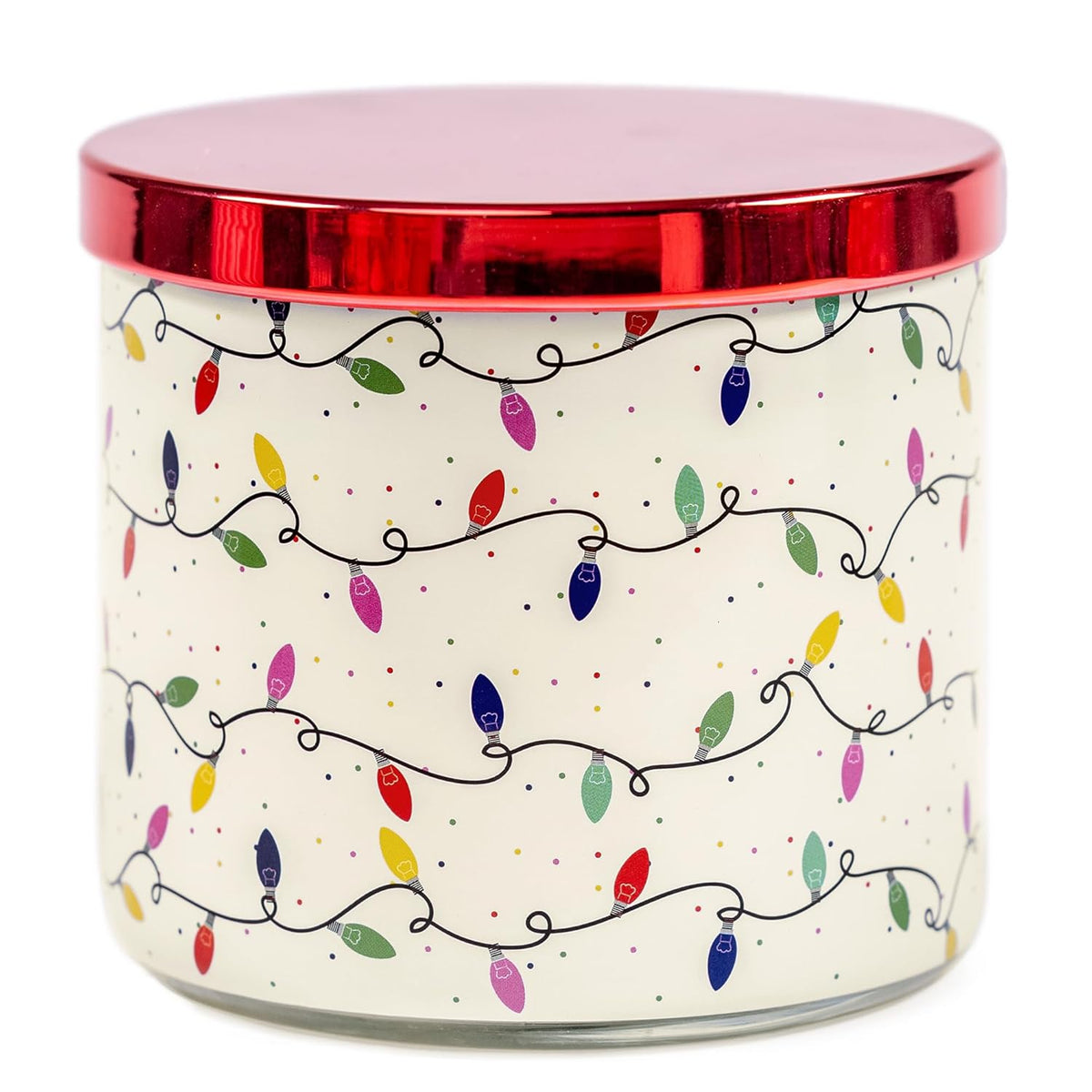 Christmas Candles, Xmas Berry Jam Scented Candle, Large 3 Wicks, 14 Oz Christmas String Lights Candle Gift