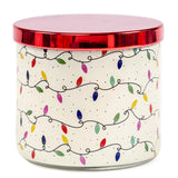 Christmas Candles, Xmas Berry Jam Scented Candle, Large 3 Wicks, 14 Oz Christmas String Lights Candle Gift