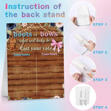 Boots Or Bows Gender Reveal Game Board With Stand, 60 Pink Bow & Brown Boot Stickers, Cast Your Vote Baby Shower Party Supplies, Boy Or Girl Guessing Game Decorations For Gender Reveal Party
