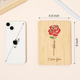 Valentines Day Card, Wood Valentines Card, Wedding Anniversary Card For Wife, Husband, Girlfriend, Boyfriend, Wooden 5Th Anniversary Present, Handmade Love Cards For Her Him