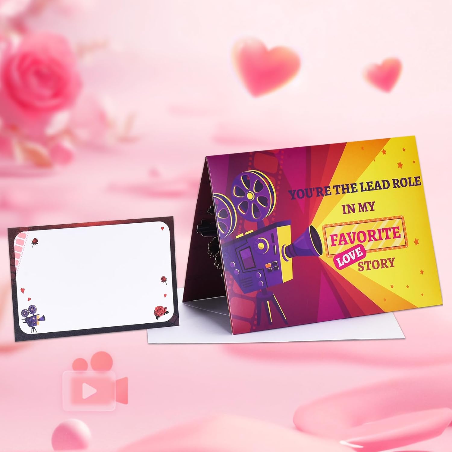 Valentine’S Day Card With Lights & Music, 3D Pop Up Musical Anniversary Card For Wife Husband Girlfriend Boyfriend, Romantic Drive-In Movie Theater Sweet Greeting Card For Couples