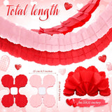 12 Pcs Valentine'S Day Garland Streamers 9.84 Ft Four Leaf Clover Paper Chain Garland Pink And Red Paper Chains Banner For Wedding Baby Bridal Shower Engagement Party Backdrop Decor