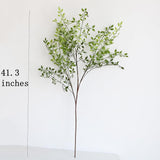 41.3" Real Touch Leaf Artificial Eucalyptus Branches Stem Faux Eucalyptuses Wedding Bouquet Centerpiece Home Decor (3Pcs)