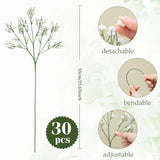 30 Pcs Babys Breath Artificial Flowers, 22" Fake Gypsophila Flowers With Long Stems Real Touch Faux Greenery Plants Diy Flores Bouquet For Vase Wedding Floral Party Outdoor Garden Home Decor