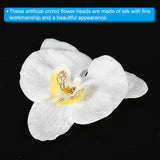 3.9" Artificial Orchid Flower Heads, 20 Pack Silk Phalaenopsis Fake Butterfly Orchid Heads For Wedding Floral Bouquet Decor Diy Craft Making, White