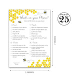 Bee Baby Shower Games — What'S On Your Phone Baby Shower Game — Pack Of 25 — Mommy To Bee Bumble Bee Theme Neutral Yellow Coed Shower Activity, Gender Reveal, Honeybee Bumblebee Mom To-Bee G620-Phn