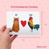 Funny Anniversary Card For Husband Boyfriend | Dirty Birthday Card For Men | Naughty Valentine'S Day Card For Him | My Cat Loves Your Rooster Card