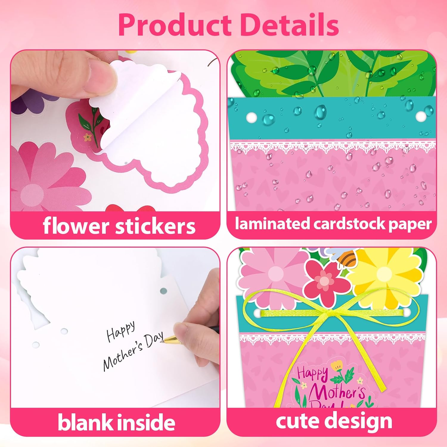 24 Sets Mothers Day Crafts For Kids Diy Greeting Card Making Kit Mothers Day Cards With Envelopes Classroom Activities Gifts For Mom