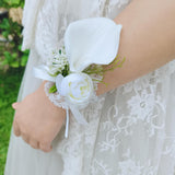 Bride And Groom'S Chest Flower, Wrist Flower (6 White Wrist Flower)