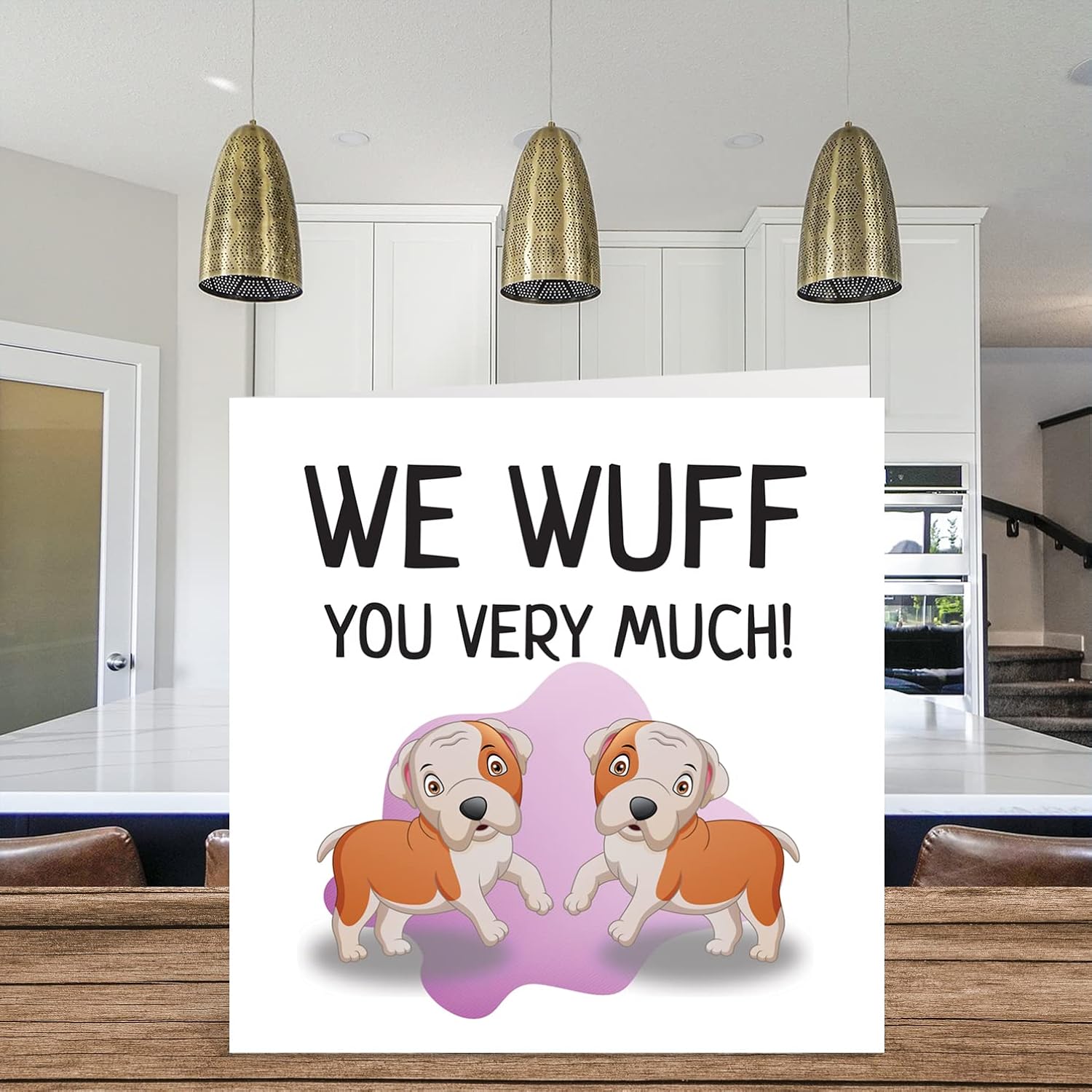 Valentines Card From The Dogs - We Wuff You Very Much - Happy Birthday Card From Doggie For Dad Mom, Funny Dog Dad Mom Gifts, 5.7 Inch Joke Mothers Day Father'S Day Greeting Cards For Daddy Mommy