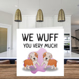Valentines Card From The Dogs - We Wuff You Very Much - Happy Birthday Card From Doggie For Dad Mom, Funny Dog Dad Mom Gifts, 5.7 Inch Joke Mothers Day Father'S Day Greeting Cards For Daddy Mommy