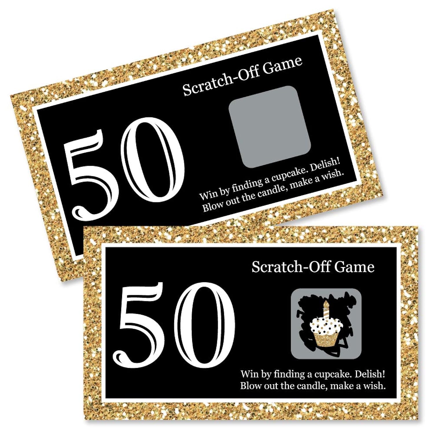 Big Dot of Happiness Adult 50th Birthday - Gold - Birthday Party Game Scratch Off Cards - 22 Count