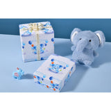 Baby Boy Elephant Wrapping Paper - 17 In X 16.4 Ft - Cute Blue Elephant Gift Wrap Roll For Baby Showers, Newborn, Birthday (Baby Elephant)