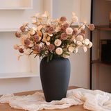 15 Pcs Faux Kiku Flower Artificial Flowers Pompon Mum Silk Small Chrysanthemum Faux Ball Flower Stem Decor Centerpieces For Spring Wedding Filler Diy Bouquet(Beige, Light Brown)