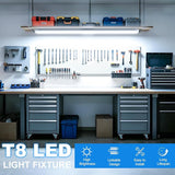 4 Pack 3FT LED Shop Lights 34W 4760LM 6000K V Shaped Linkable T8 Tube Lights for Workshop