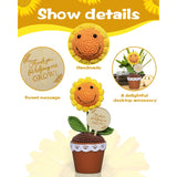 Thank You Crochet Flowers Mini Potted Plant Artificial Flowers – Thank You For Helping Me Grow – A Heartfelt Keepsake For Teacher/Mom/Dad/Appreciation Present