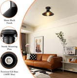 2 Pack Industrial Semi Flush Mount Ceiling Lights Matte Black Farmhouse Fixtures