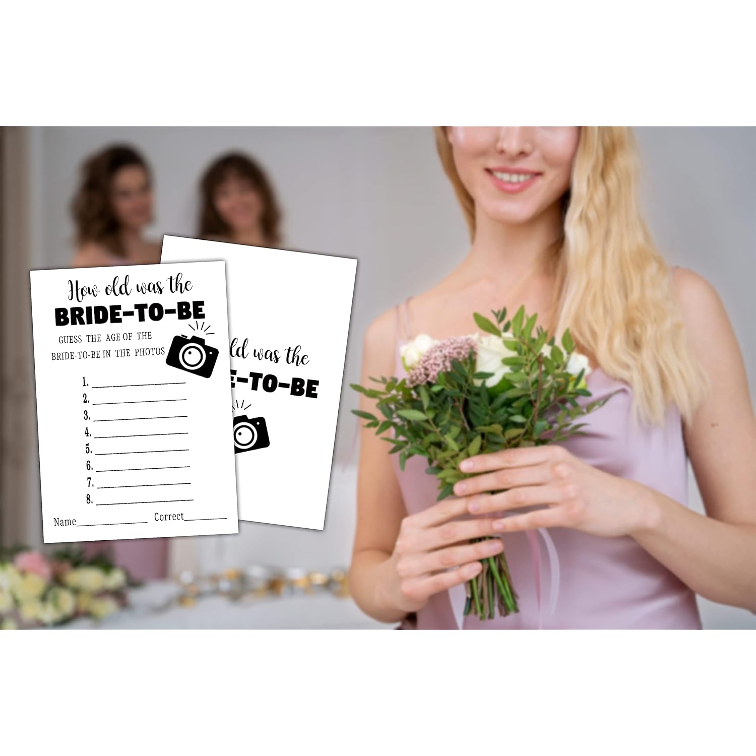 Bridal Shower Games - How Old Was The Bride-To-Be Card Game - Wedding Shower Games - Bachelorette/Engagement Party Supplies Decorations(03)