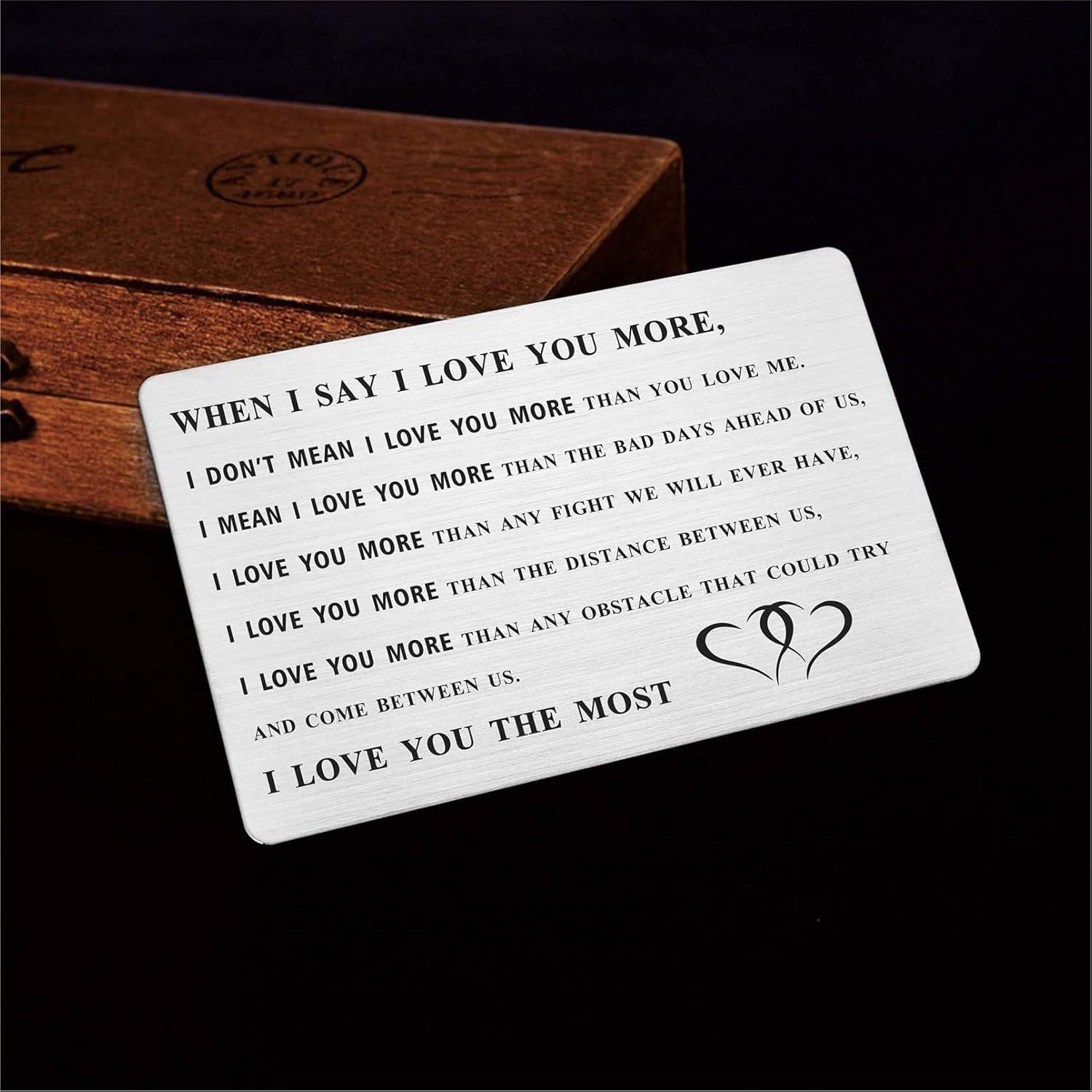 I Love You More Engraved Wallet Card, Birthday Gifts For Boyfriend Anniversary Card For Husband, I Love My Boyfriend Birthday Gift Ideas