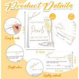Guess How Many Cards, Guess How Many Pearls Are In The Jar, Party Games & Activities, Pearls Bridal Shower Decorations, 50 Cards And Sign