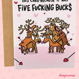 Funny Valentines Day Card For Him Her - Naughty Card - Hilarious Anniversary Card For Husband - Inappropriate Valentine'S Day Card For Men Women - Five Bucks Cupid Arrows