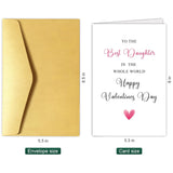 Sweet Valentine'S Day Card For Daughter, Daughter Valentine'S Day Card From Mom Dad, Daughter Vday Gifts, Happy Valentines Day Card To The Best Daughter